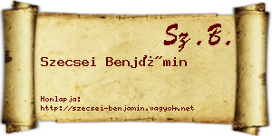 Szecsei Benjámin névjegykártya