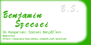 benjamin szecsei business card